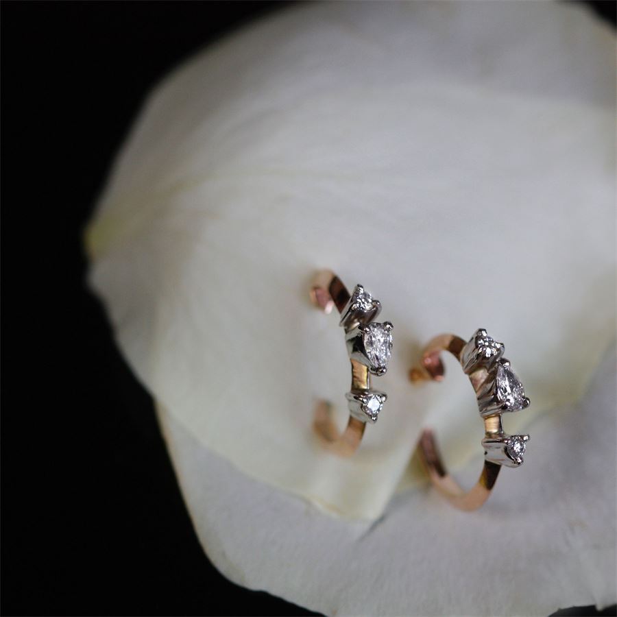Rose gold 'Balance' xs hoop earrings BALANCE | OR XS GC/TO-P/FARAU9R CT. 0,18+0,08